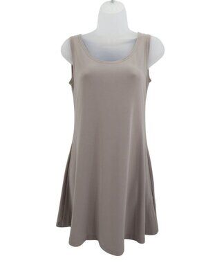 Sympli Sleeveless Tank Dress Scoop Neck Gray Jersey Knit Knee Length Size 2